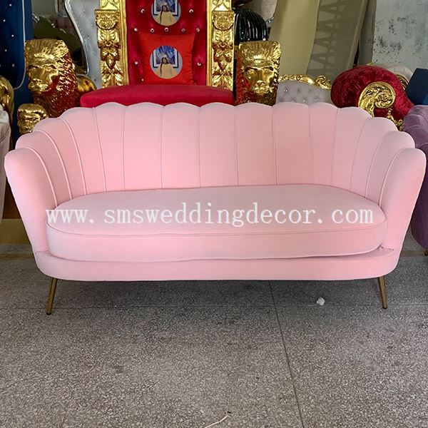 pink velvet couch
