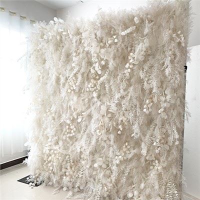 Mariage de mur de fleurs blanches