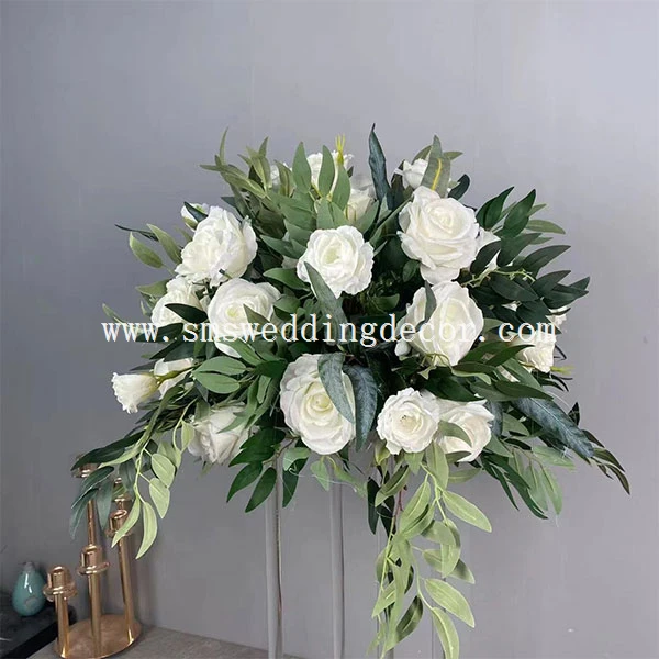 Centres de table de mariage vert et blanc