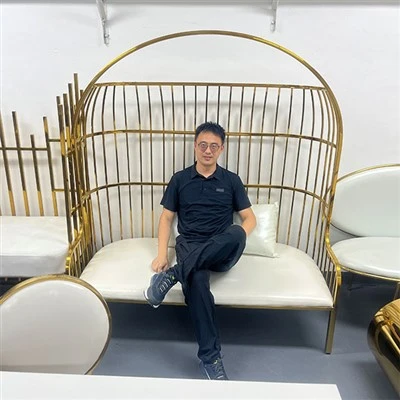 Chaise cage dorée