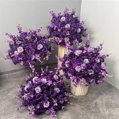 Centres de table de mariage à fleurs violettes